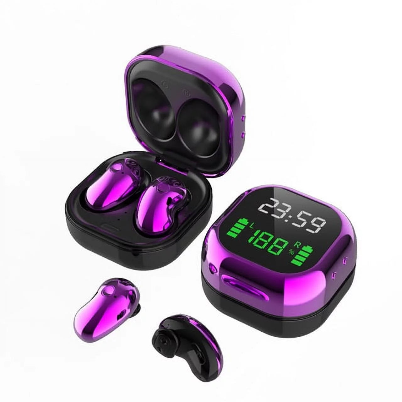 S6 Se Tws Wireless Earphone Cool Breathing Light Time Dial Display 5.1 Touch Bluetooth Headset Waterproof Colorful