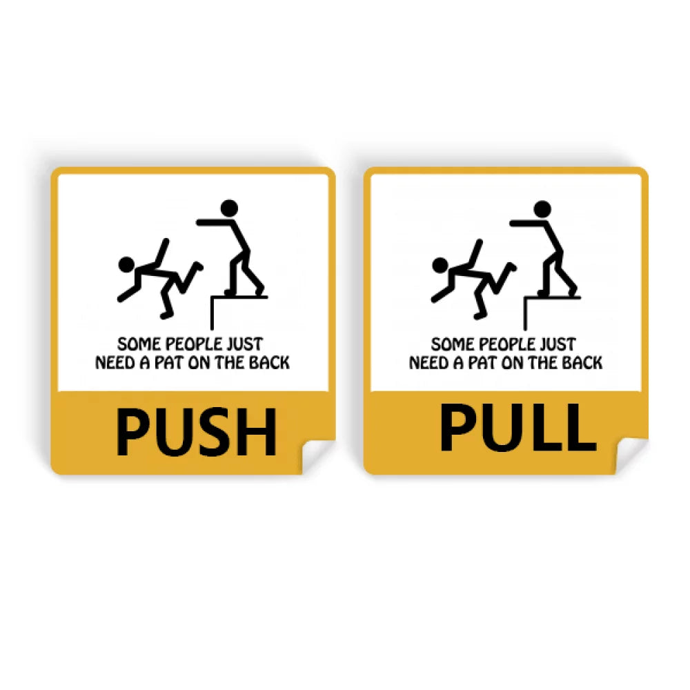 Tap Guide Back Art Deco Fashion Push Pull Door Sign Vinyl Stickers Shop