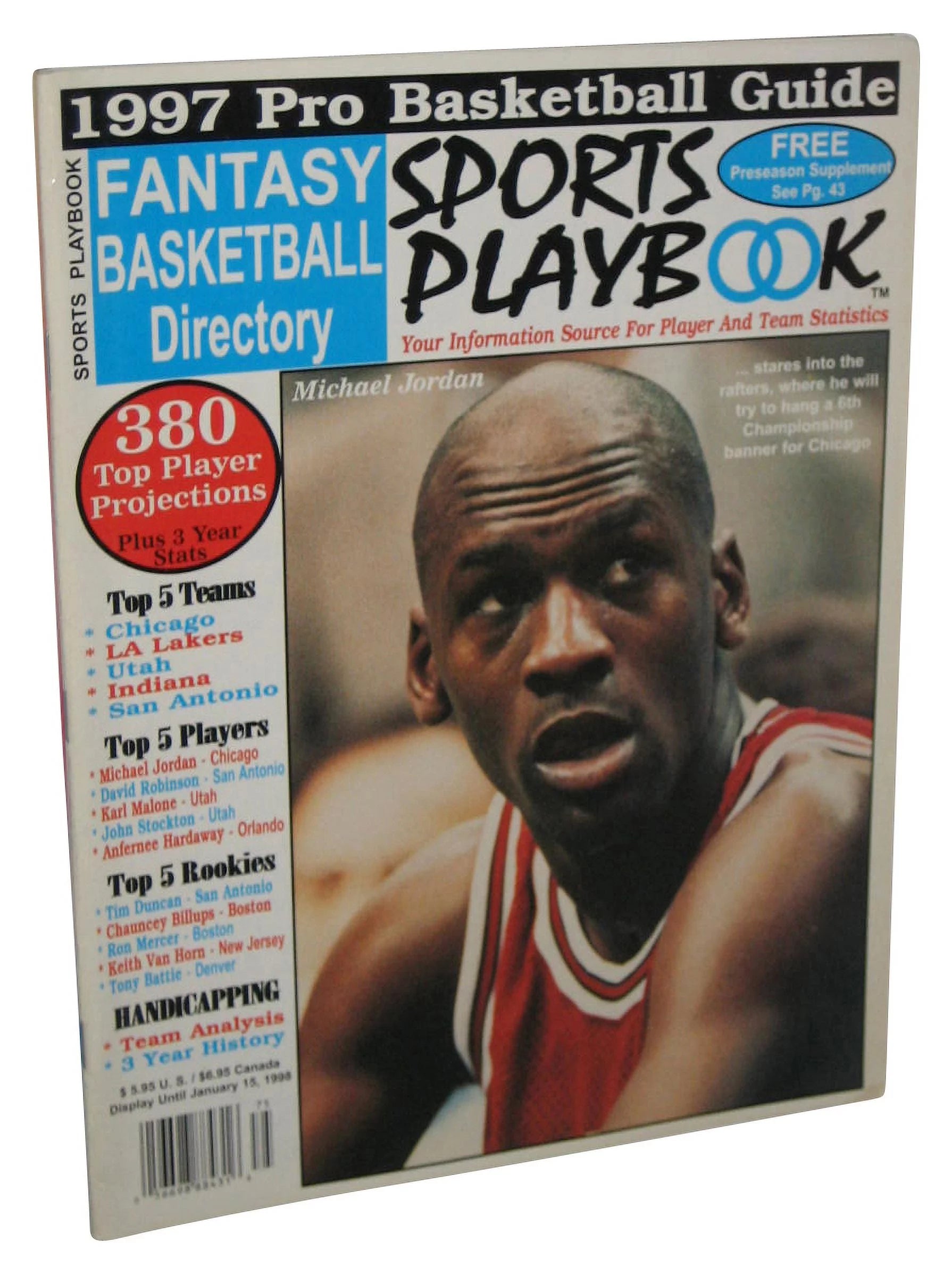 NBA Basketball 1997 Pro Guide Fantasy Directory Michael Jordan Magazine Book