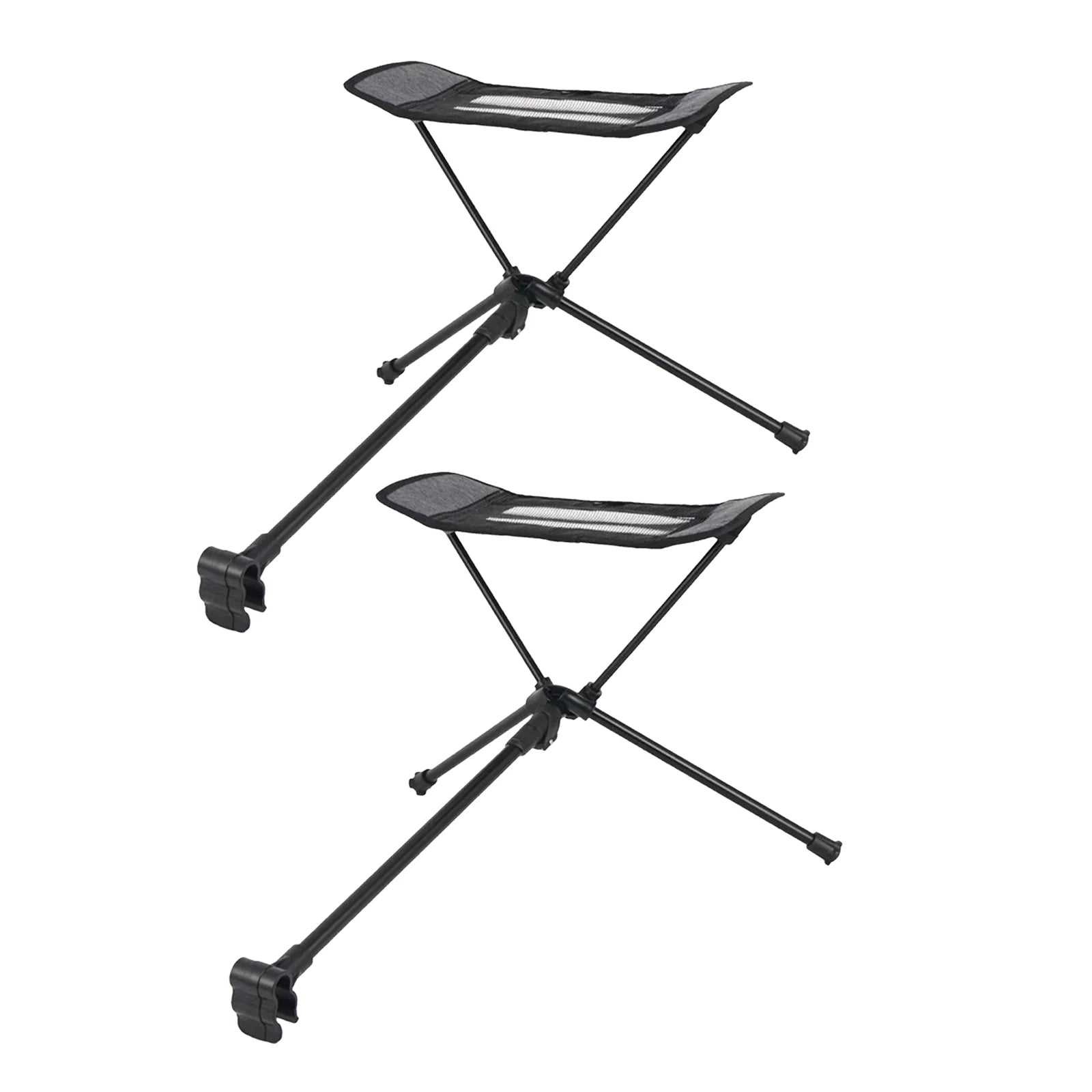 2x Folding Chair Footrest Folding Camping Outdoor Retractable Seat Footstool