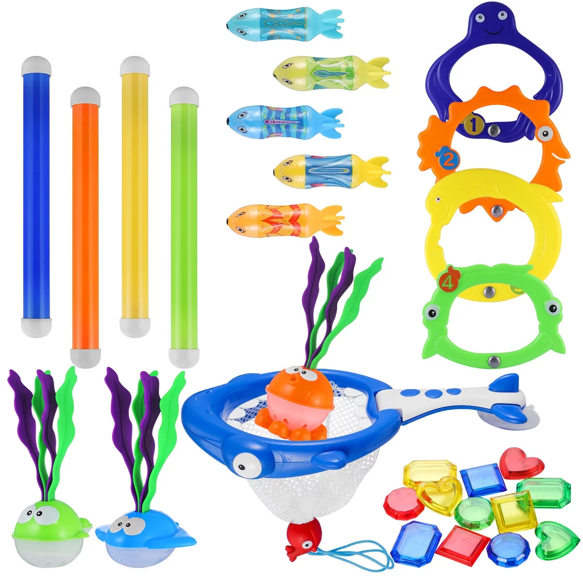 TINKSKY iBaseToy 30pcs Diving Sticks Pool Sink Diving Ring Toys Swimming Pool Toys for Kids Beginner Diving