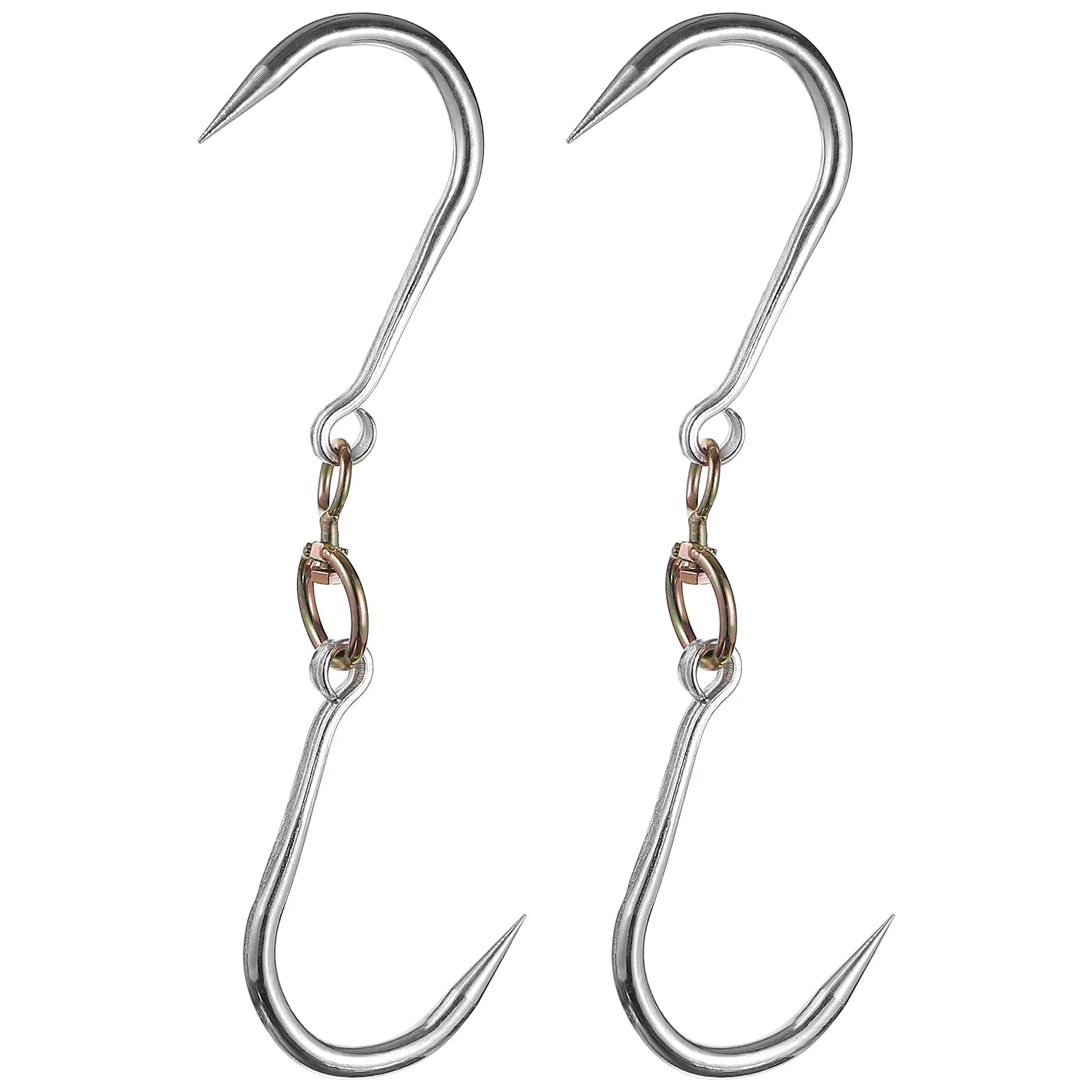 Uxcell 15.7' Swivel Meat Hooks, 0.49'' Thickness Galvanized Processing Butcher Hooks, 2 Pack