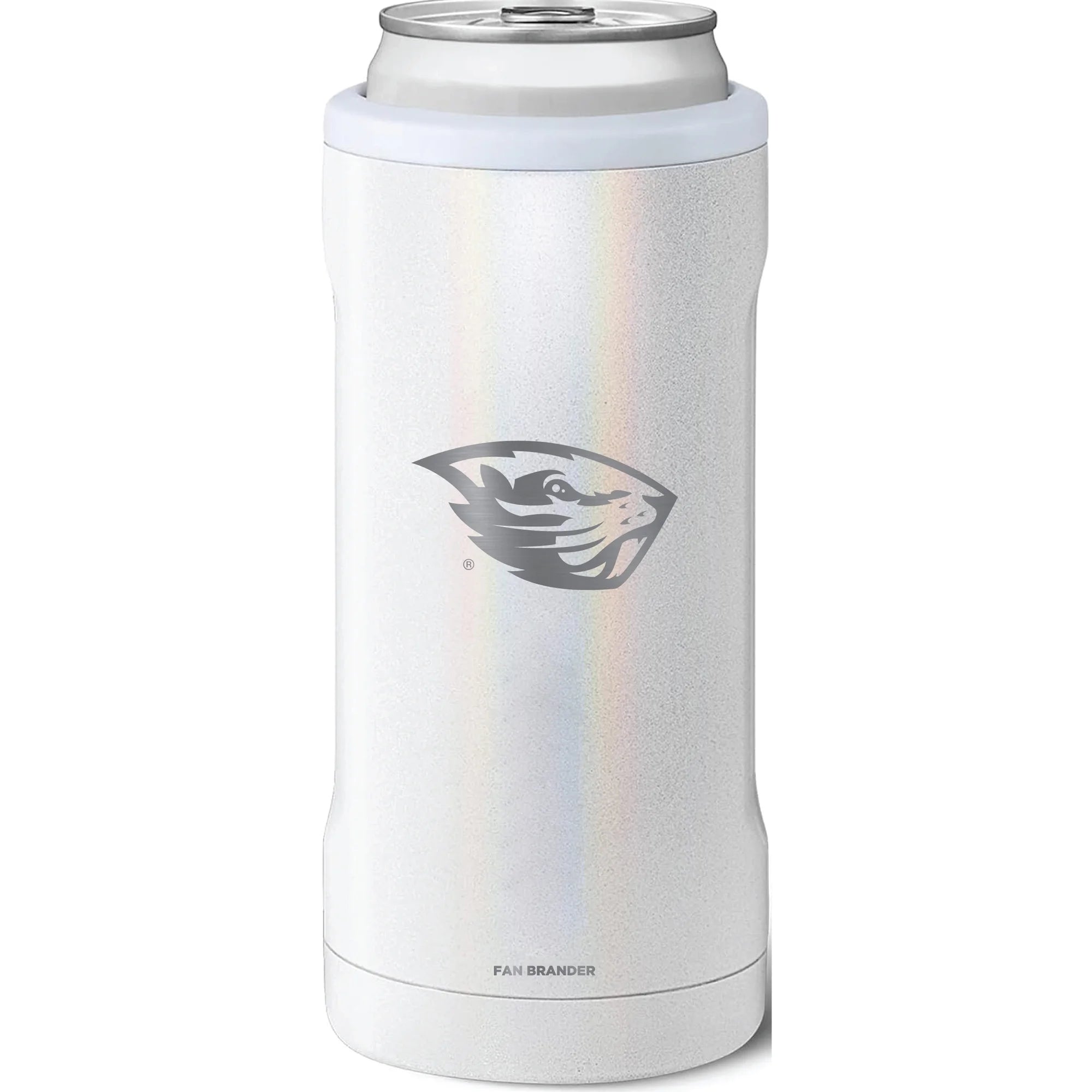BruMate Oregon State Beavers 12oz. Primary Mark Glitter Slim Can Cooler