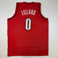Facsimile Autographed Damian Lillard Portland Red Reprint Laser Auto Basketball Jersey Size Men's XL