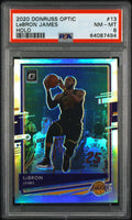LeBron James Lakers 2020-21 Donruss Optic Holo Prizm Card #13 PSA 8 Near Mint