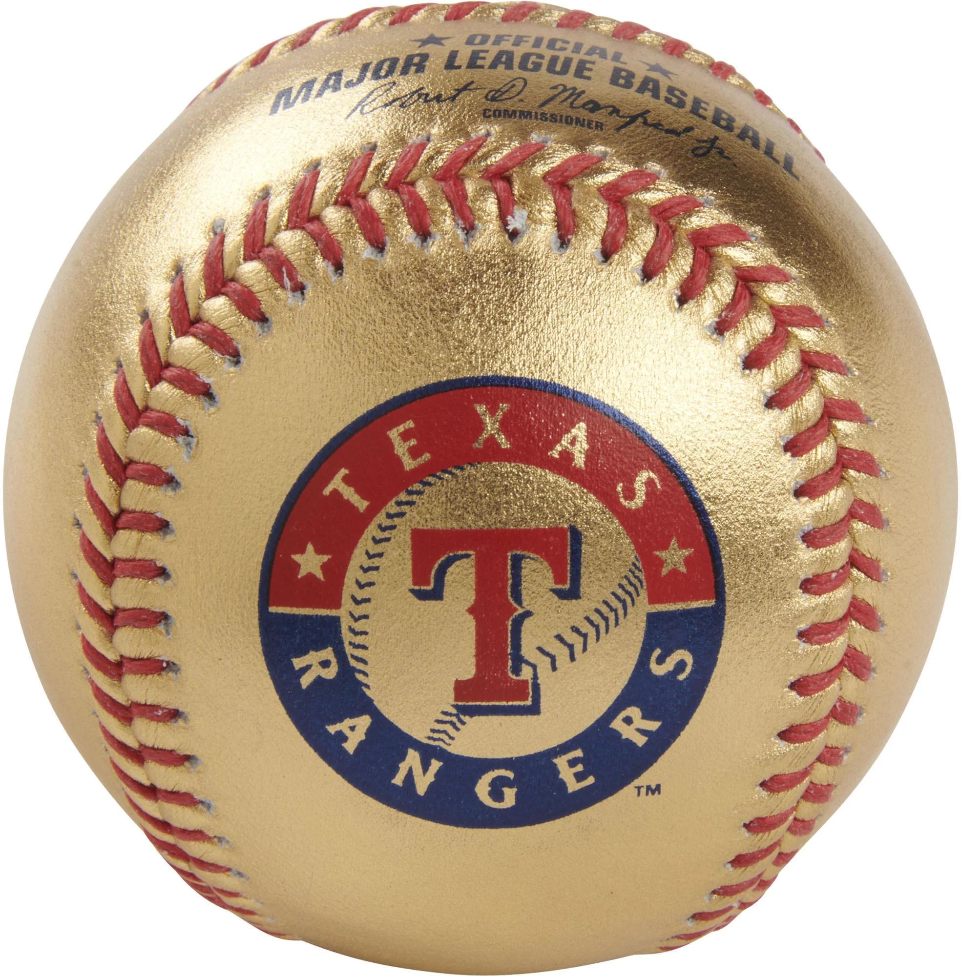 Texas Rangers Rawlings Gold Leather Baseball