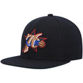 Men's Mitchell & Ness Black Philadelphia 76ers Hardwood Classics Team Ground 2.0 Snapback Hat - OSFA