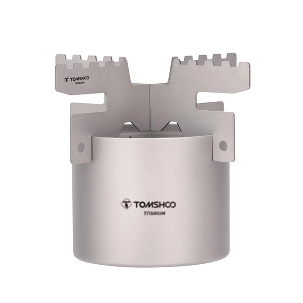 Meterk Mini Lightweight Titanium Liquid Spirit Furnace with Cross Stand Rack for Outdoor Camping Backpacking Hiking
