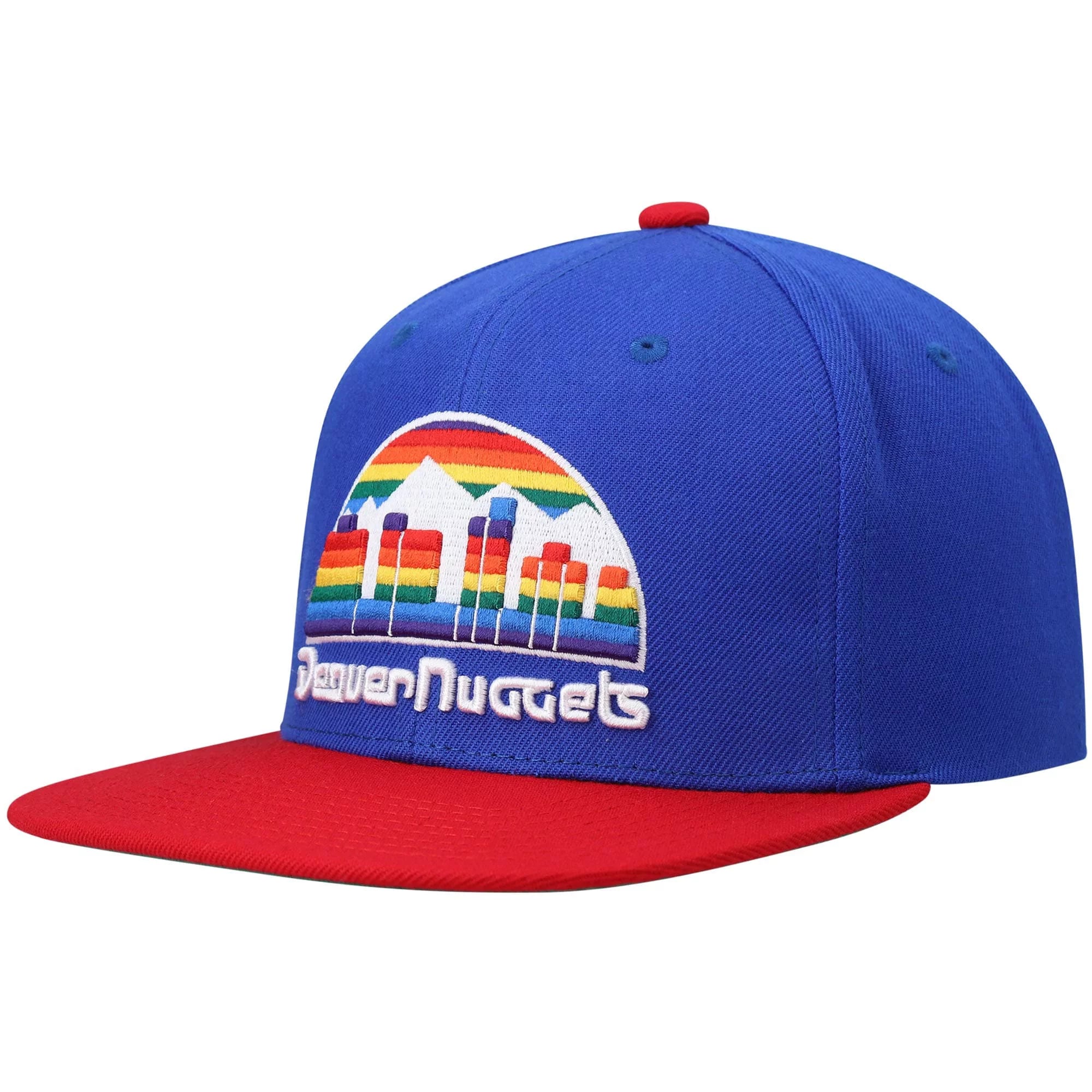 Men's Mitchell & Ness Royal/Red Denver Nuggets Hardwood Classics Team Two-Tone 2.0 Snapback Hat - OSFA