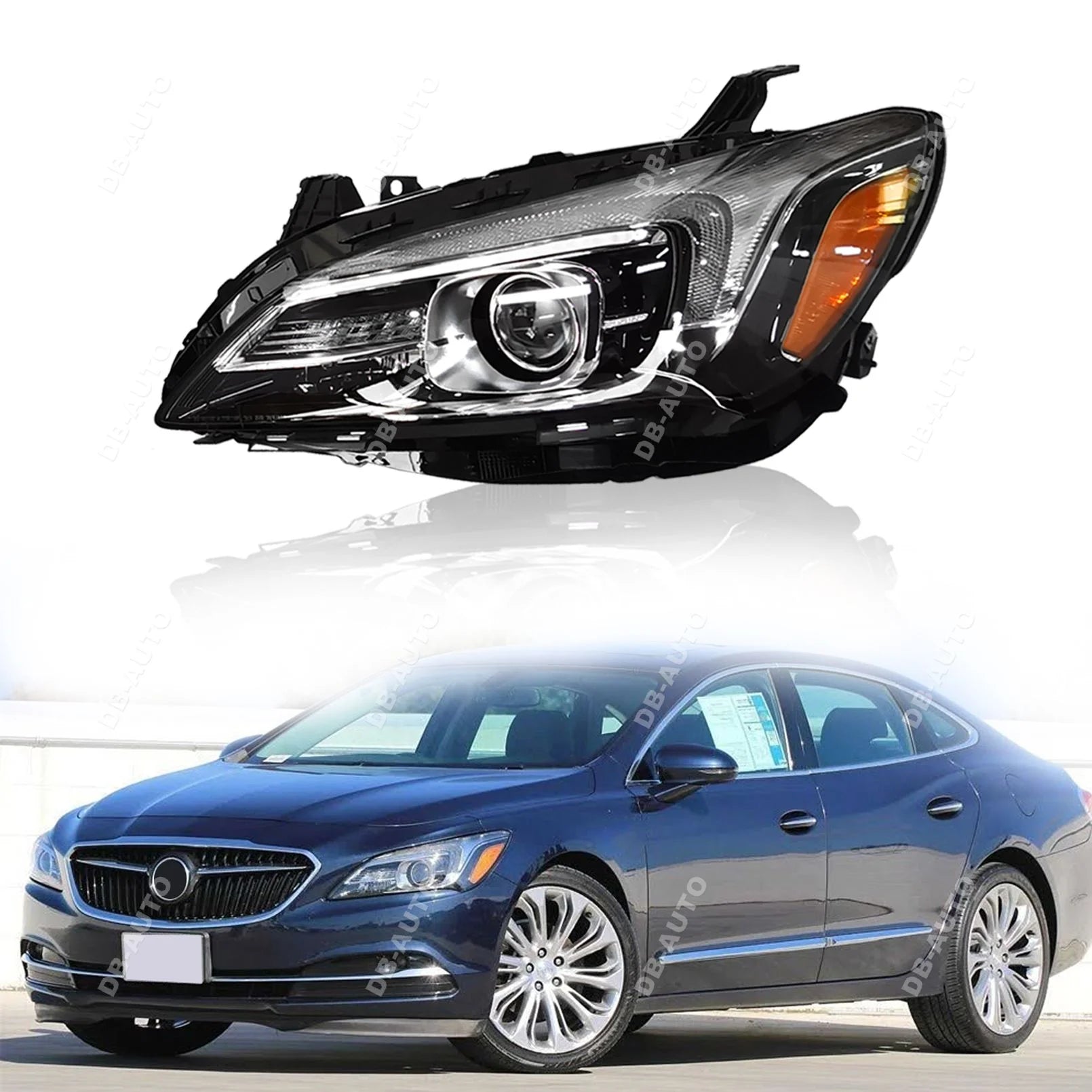 LED DRL Projector Headlight - Driver For 2017-2019 Buick LaCrosse HID/Xenon w/AFS
