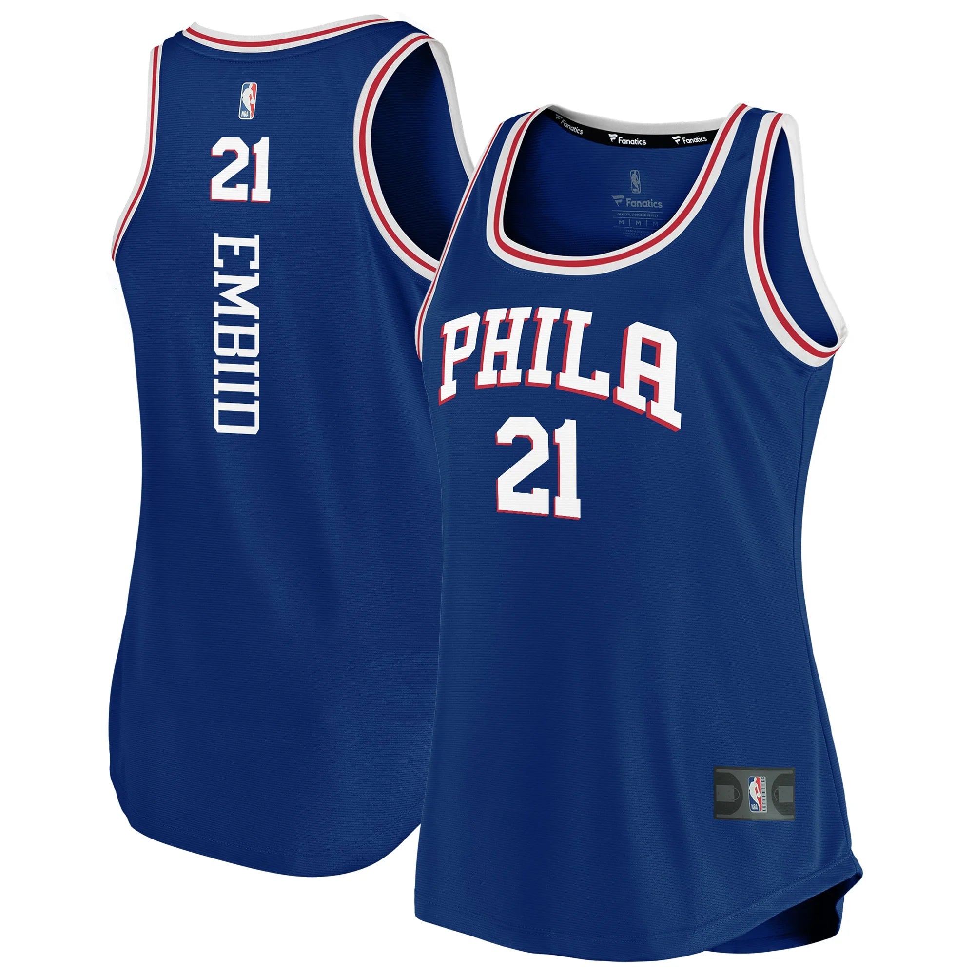 Women's Fanatics Branded Joel Embiid Royal Philadelphia 76ers Fast Break Team Tank Jersey - Icon Edition