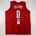 Autographed/Signed Damian Lillard Portland Red Basketball Jersey JSA COA