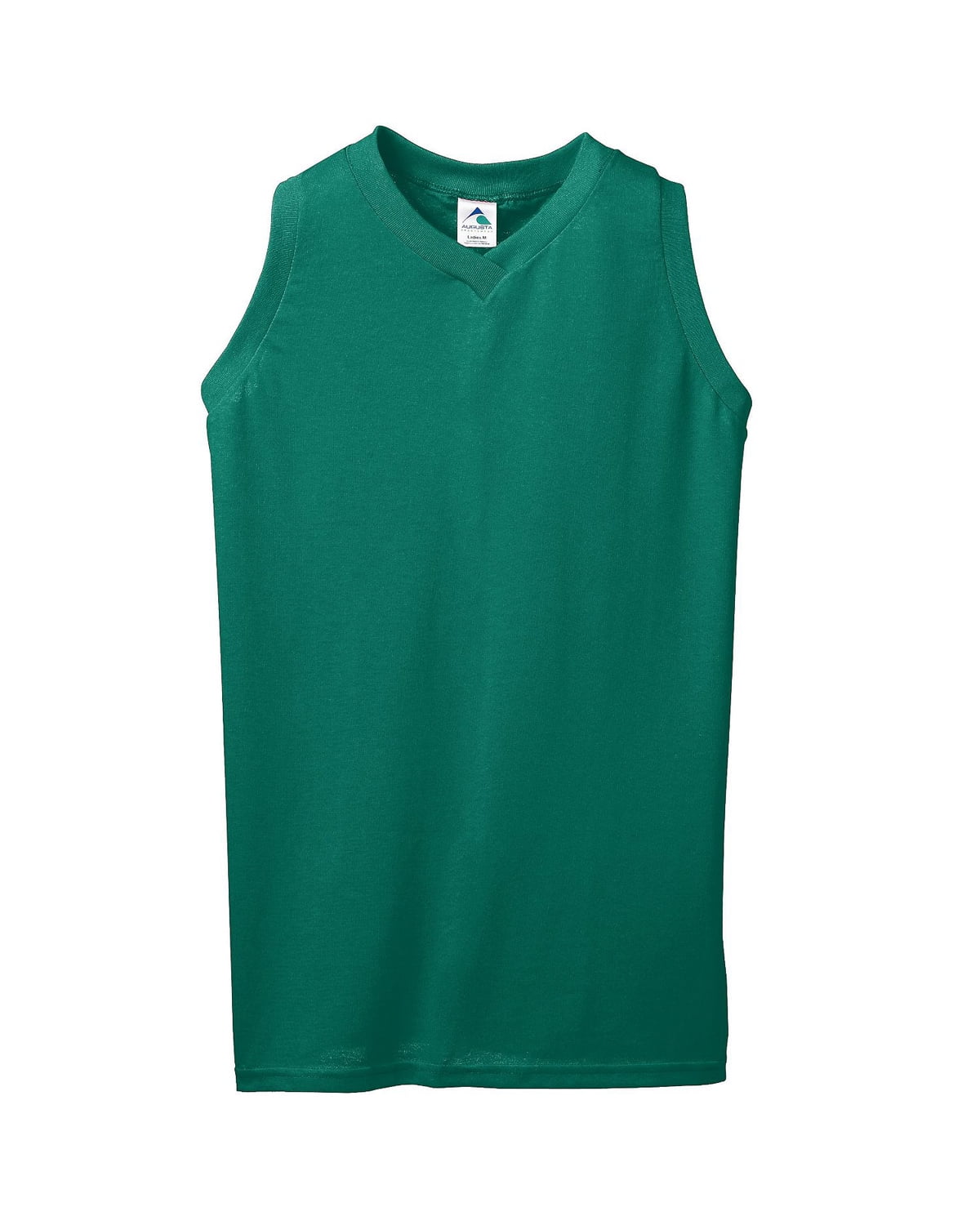 Augusta Girls Sleeveless V-Neck Poly/Cotton Jersey 557 Dark Green L