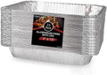 COMFICOVE Aluminum Pans Disposable Half Size Pans With Lids 25 Pack, 9x13 Steam Foil Deep Pans with lid for, Prepping, Roasting, Food, Storing, Heating, Cooking, Chafers, Catering, BBQ Grilling