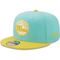 Men's New Era Turquoise/Yellow Philadelphia 76ers Color Pack 9FIFTY Snapback Hat - OSFA