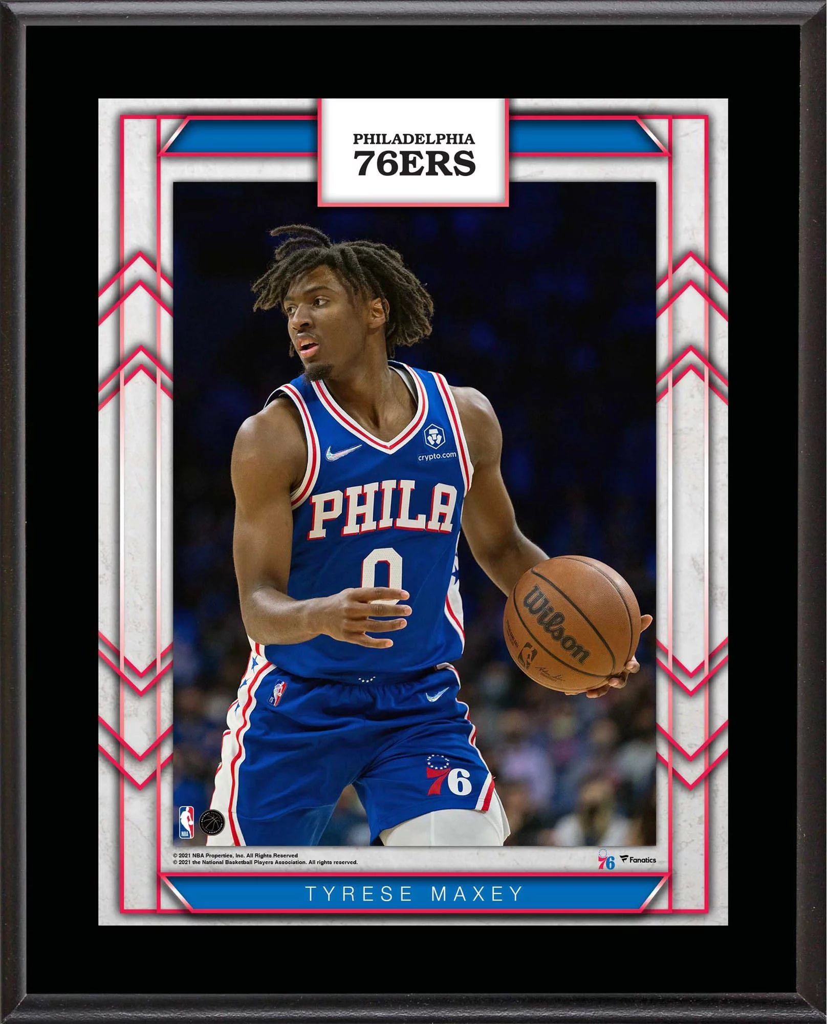 Tyrese Maxey Philadelphia 76ers 10.5 x 13 Sublimated Player Plaque