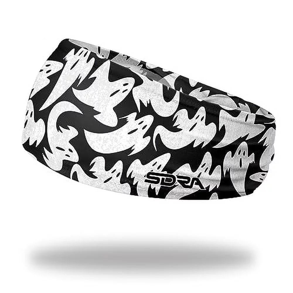 Ghosts Black/White Tapered Headband - Running, Sports, Events and Halloween Parties, it's on for your entire workout!