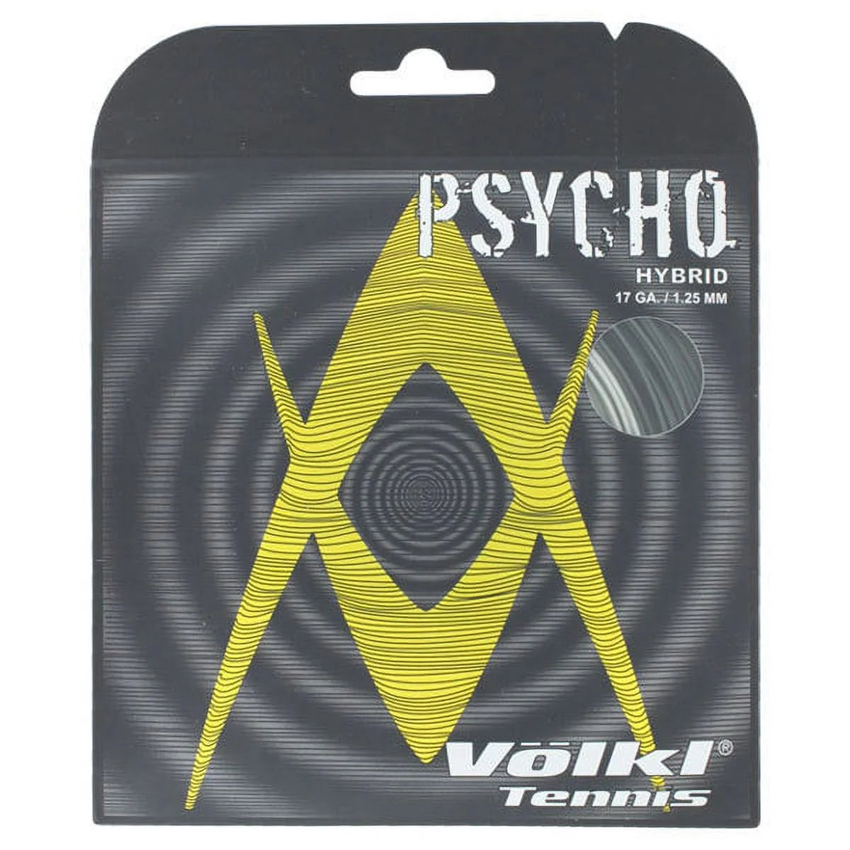 Volkl Psycho Hybrid 17G Tennis String Black and Silver (   Black  )