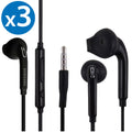 Samsung 3.5mm Earphones/Earbuds/Headphones Stereo Mic&Remote Control Compatible All Samsung Galaxy S6 Edge+/ S6/ Note 8/Note 9/ S8/S8+ S9/S9+ Compatible iPhone 6/6plus/6S/6S Plus/5S/5c [3Pack]