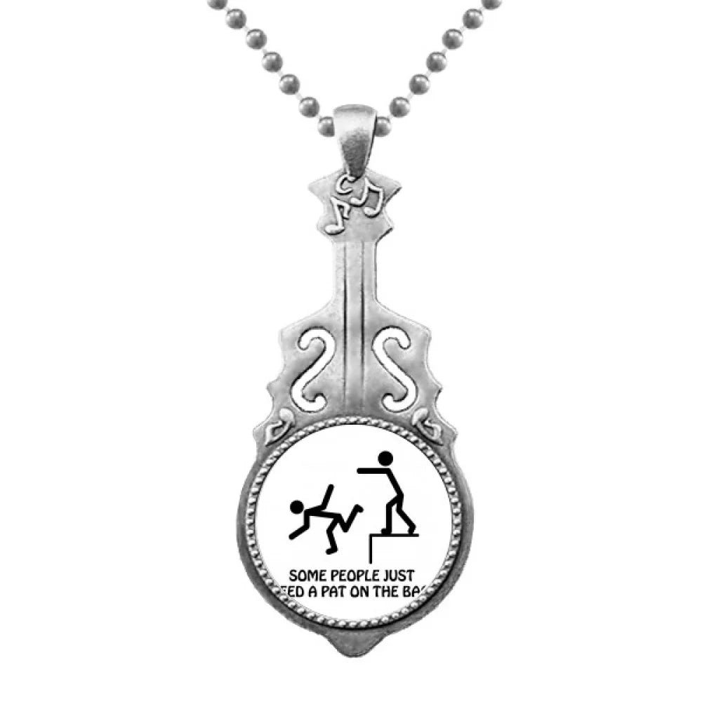 Tap Guide Back Art Deco Fashion Pendant Jewelry Music Guitar Torque Hangtag