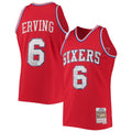 Men's Mitchell & Ness Julius Erving Red Philadelphia 76ers 1982/83 Hardwood Classics NBA 75th Anniversary Diamond