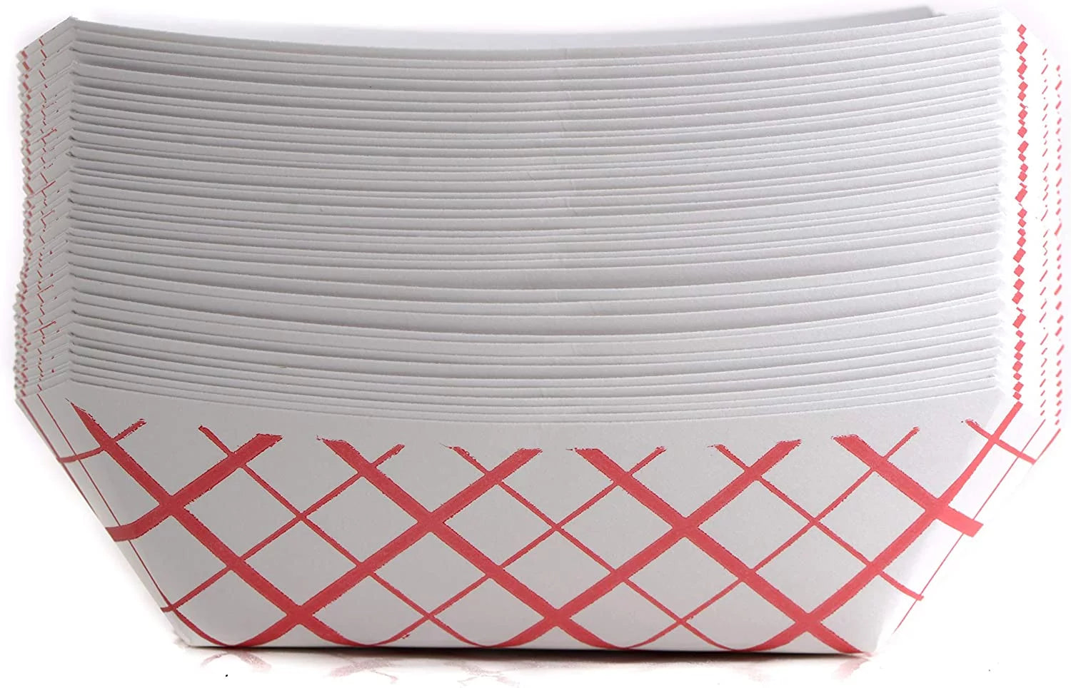 300 PACK Disposable Paper Food Tray (1/4 LB) - Red Check Food Tray, USA MADE, Recyclable, Biodegradable, Compostable, Great for Picnics, Carnivals, Party, Camping, BBQ, Restaurants, Fries (0.25lb)