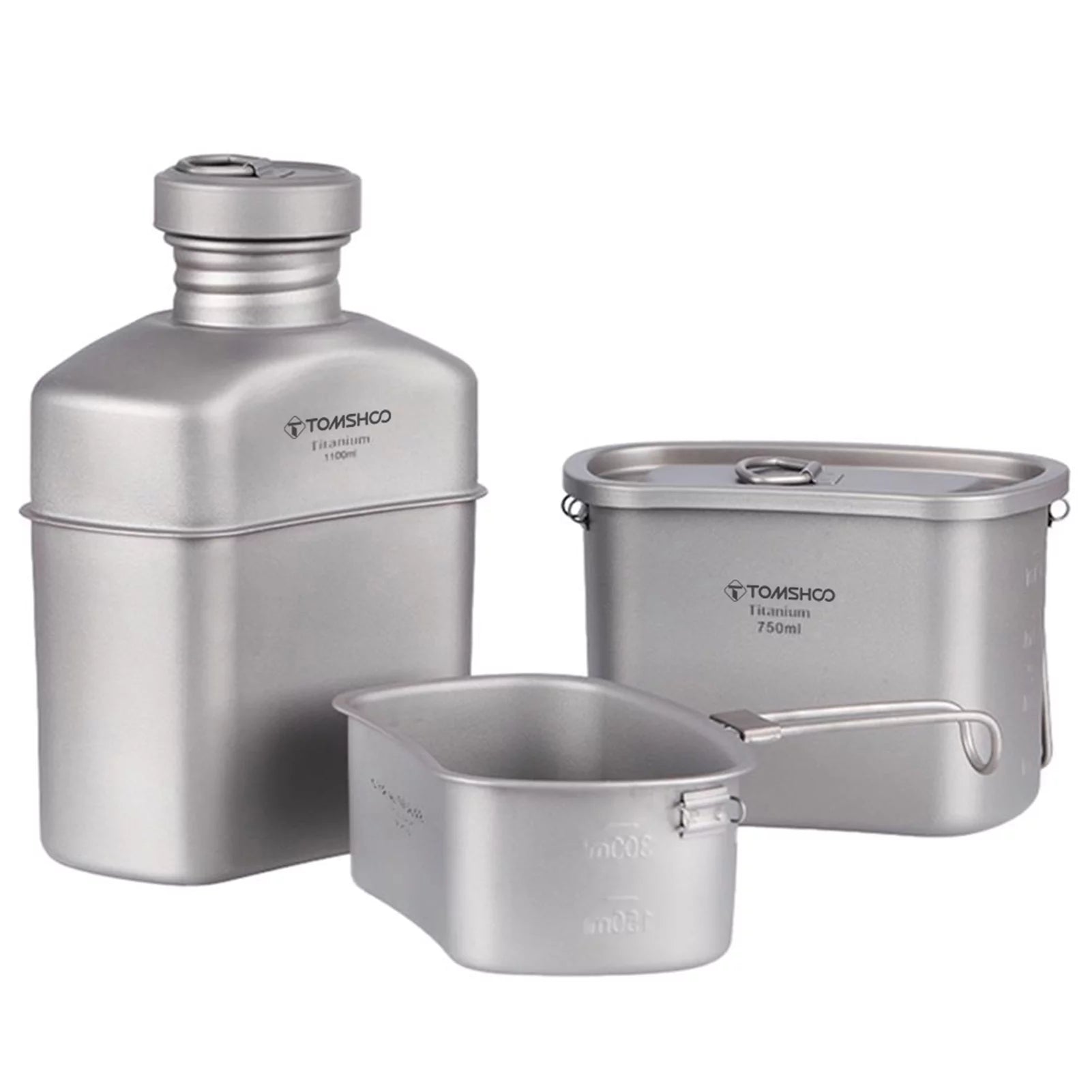 TOMSHOO  Camping Dinnerware Set Ultralight Cookware with Water Bottle and Cups