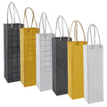 6 Pack Foiled Glitter Wine Bottle Gift Bags with Handles for Holidays, New Years, Birthdays (Silver, Black, Gold, 3.8 x 14 x 3.3 In)
