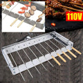 ANQIDI BBQ Skewers Shelf Stainless Steel Auto Rotating Rotisserie Grill Rack Portable 6 Skewers 5V