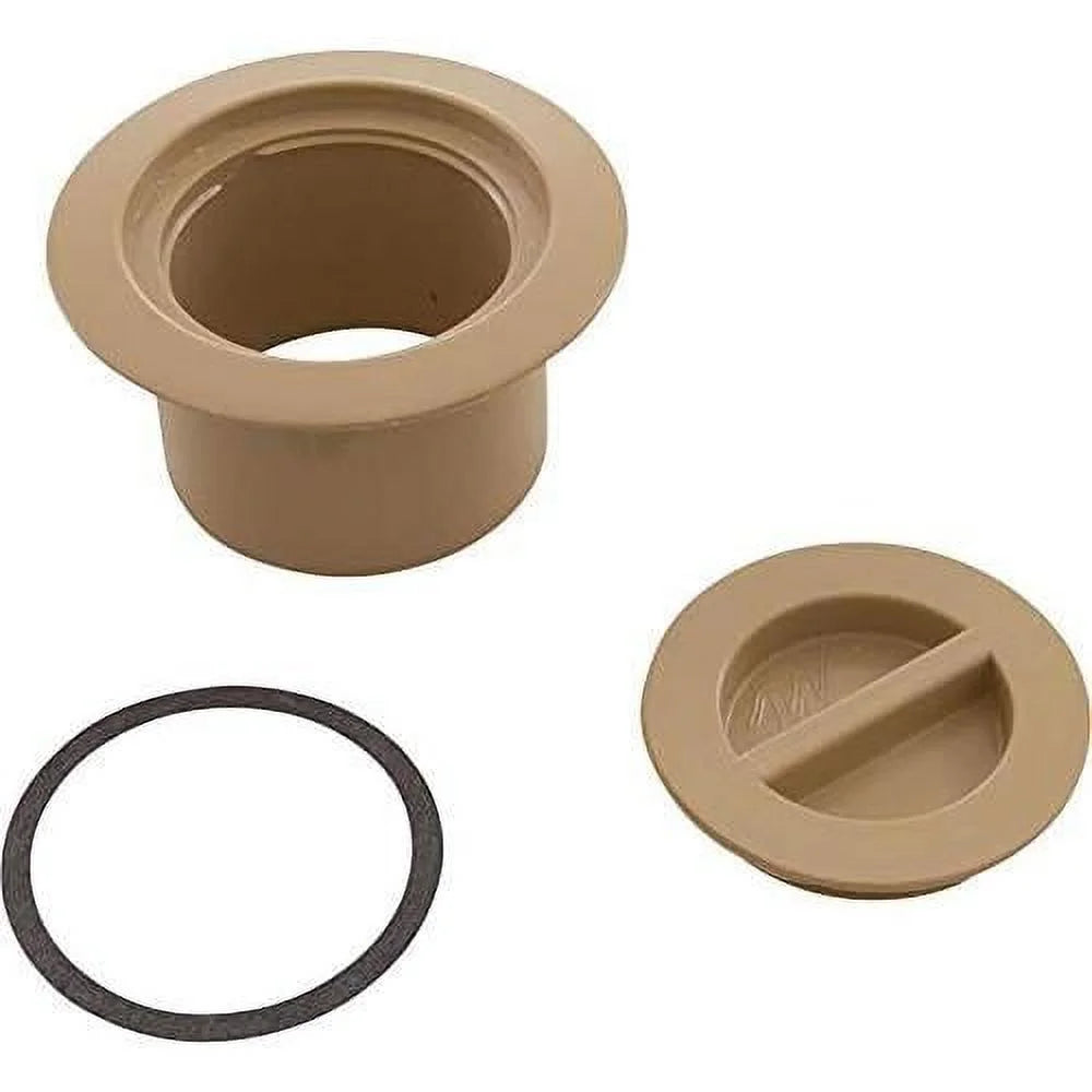 Plastics Volleyball Pole Holder & Plug Assembly-Biege