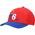 Men's Mitchell & Ness Red/Royal Philadelphia 76ers Hardwood Classics Wool Two-Tone Redline Snapback Hat - OSFA