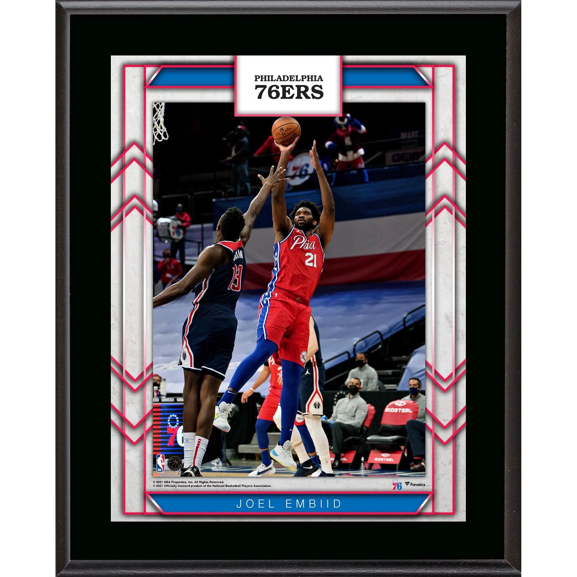 Joel Embiid Philadelphia 76ers 10.5 x 13 Sublimated Player Plaque