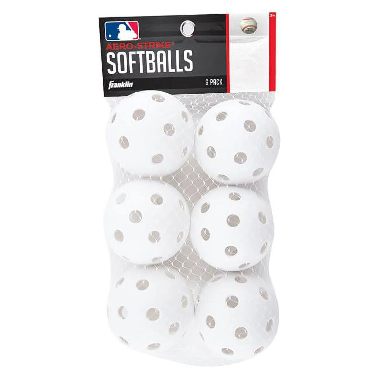 Franklin  Plastic Baseball, White - Pack of 6