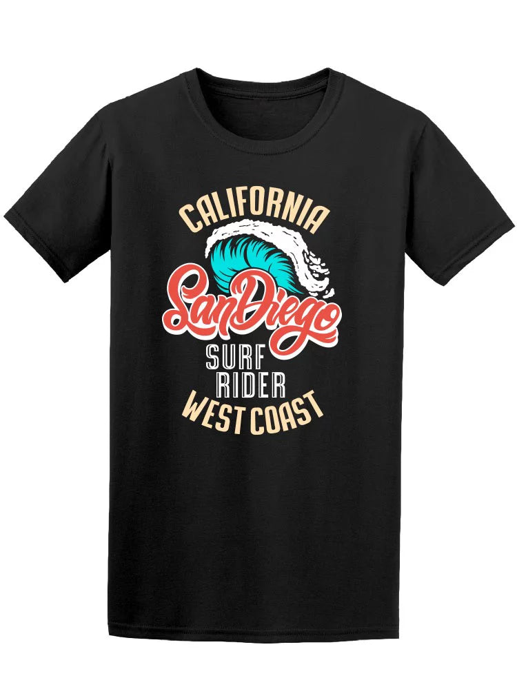 San Diego Big Wave Surf Rider T-Shirt Men -Image by Shutterstock, Male XX-Large