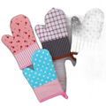 Home Cooking Heat Insulation Heat Resistant Gloves Cotton Microwave Oven Gloves Baking Tools Oven Gloves Black Circle Points Per Piece 17Cm*25Cm