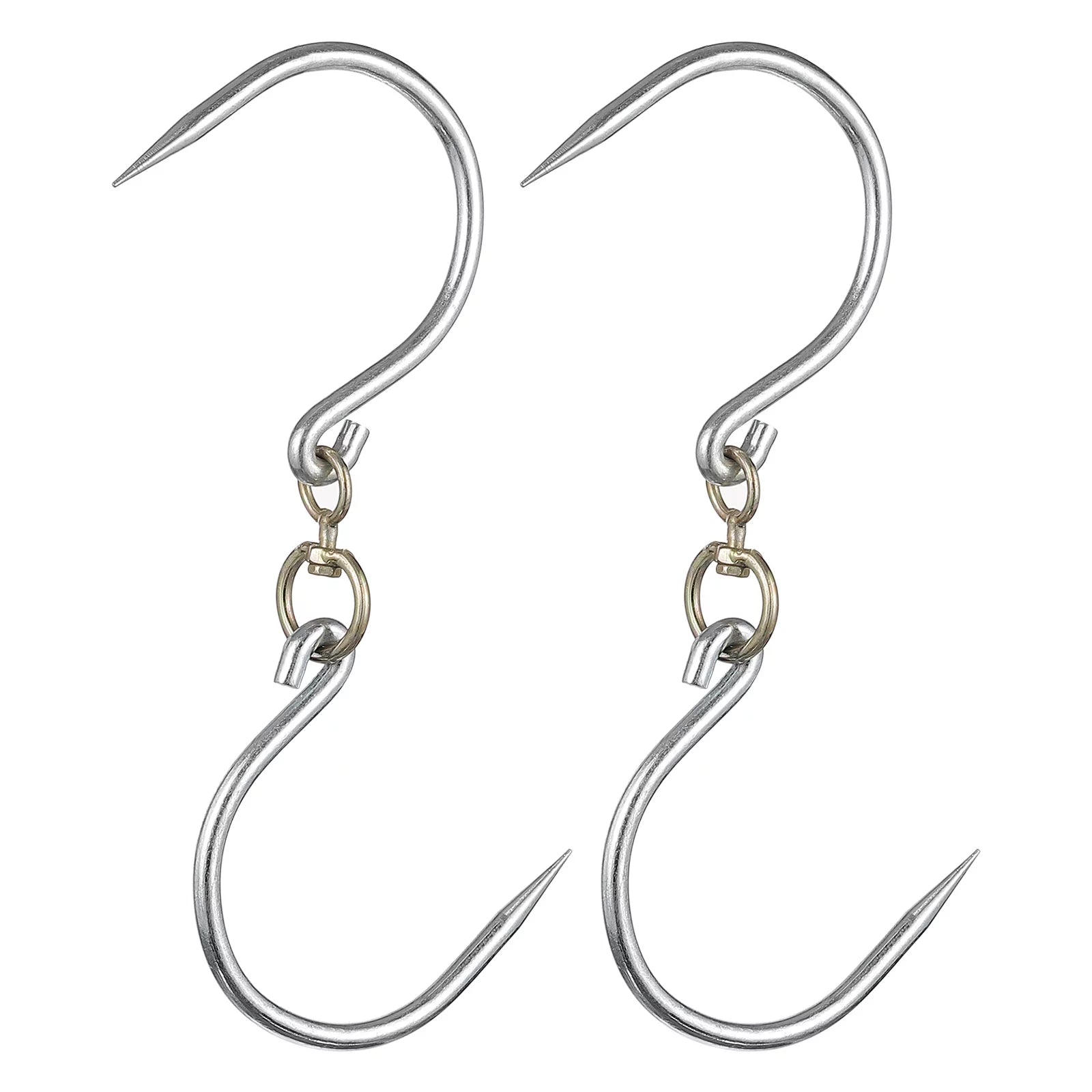 Uxcell 12'' Swivel Meat Hooks, 0.34'' Thickness Galvanized Processing Butcher Hooks, 2 Pack