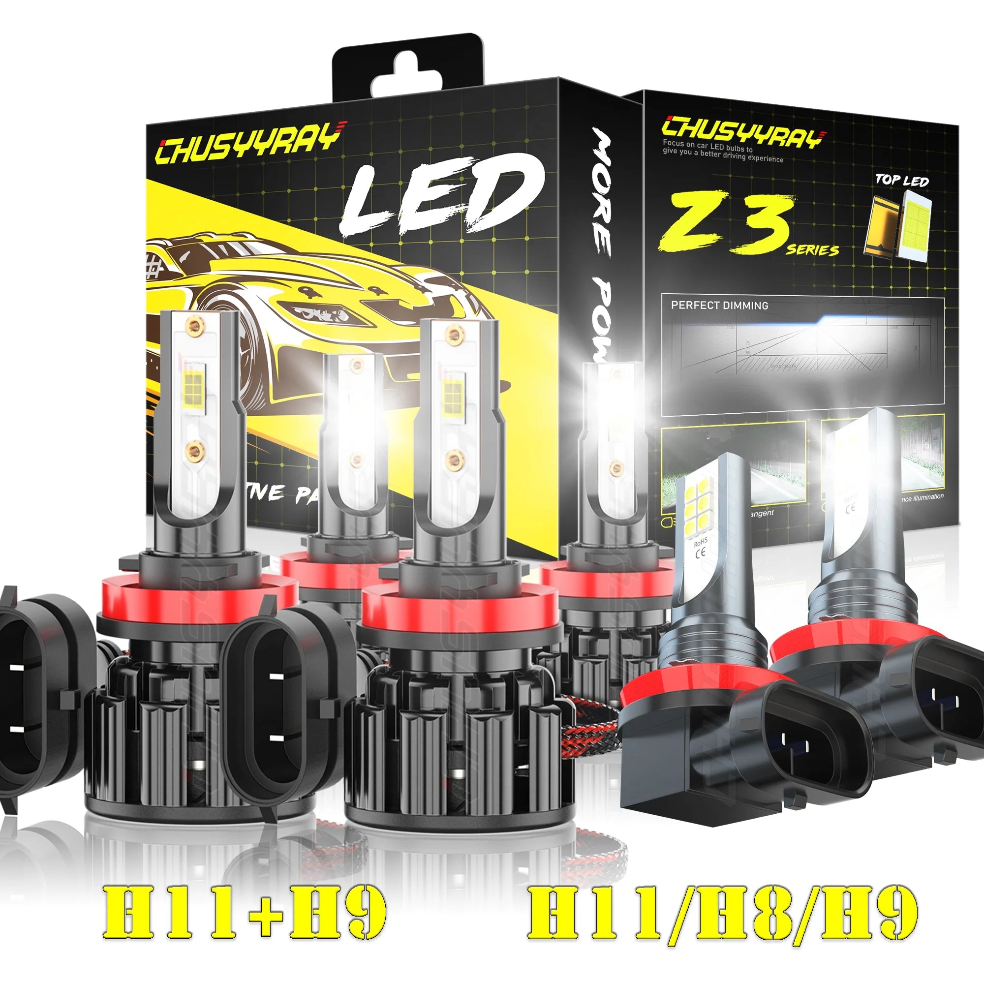 6x H11/H9 LED Headlight Hi/Lo Beam H8/H9/H11 Fog Light Bulbs For Buick LaCrosse 2010-2013