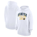 Women's G-III 4Her by Carl Banks  White Denver Nuggets Filigree Logo Pullover Hoodie