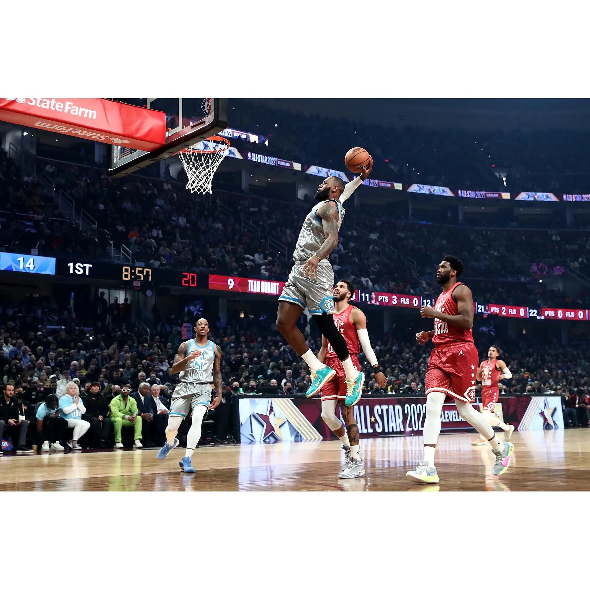 LeBron James Los Angeles Lakers Unsigned 2022 NBA All-Star Game Dunking Photograph