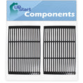 2-Pack BBQ Grill Cooking Grates Replacement Parts for Brinkmann 810-7400-S - Compatible Barbeque Porcelain Enameled Cast Iron Grid 19