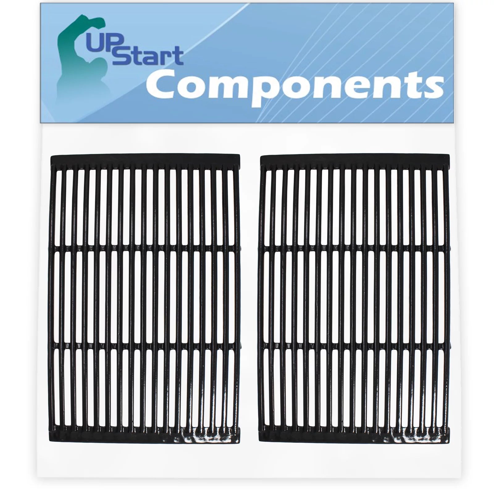 2-Pack BBQ Grill Cooking Grates Replacement Parts for Brinkmann 810-7400-S - Compatible Barbeque Porcelain Enameled Cast Iron Grid 19