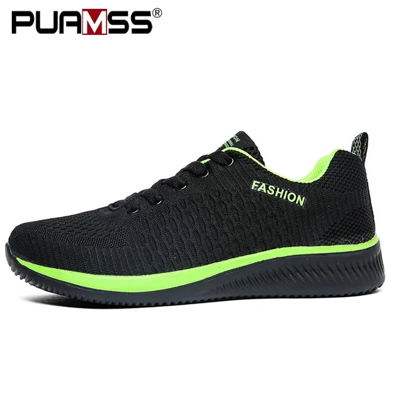 Men Casual Shoes Lace-up Men Shoes Lightweight Comfortable Breathable Walking Sneakers Tenis masculino Zapatillas Hombre Green 42