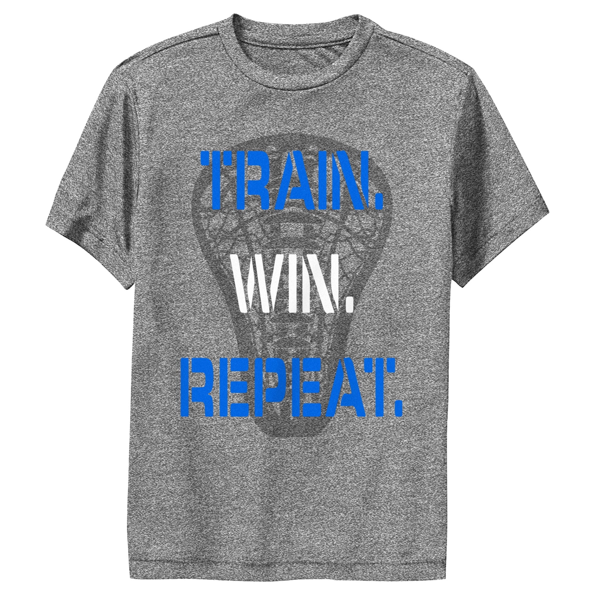 Boy's Lost Gods Lacrosse Train Win Repeat  Performance Graphic Tee Charcoal Heather Medium