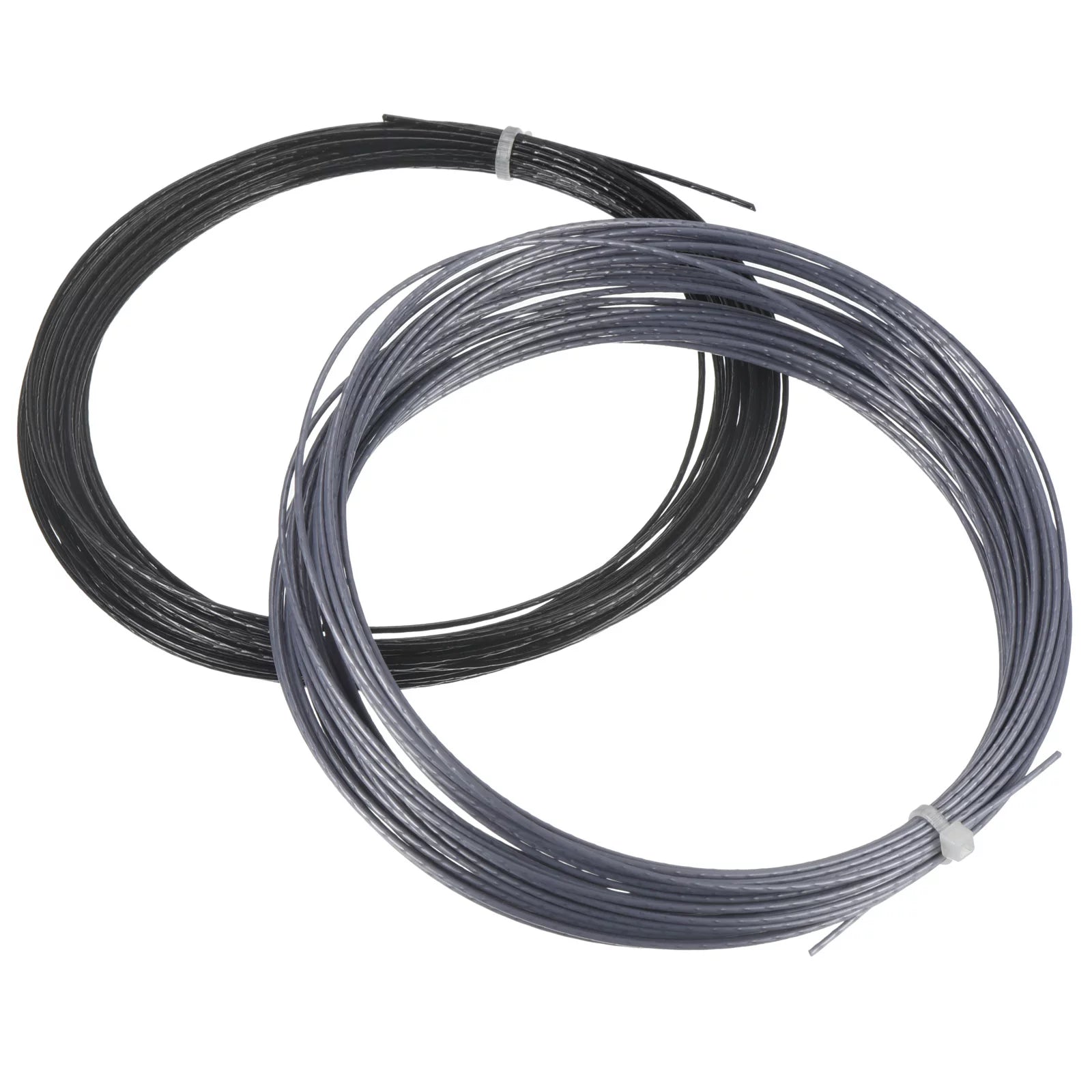Uxcell 16L 39ft 1.25mm Concave Surface Tennis String Polyester Hard Thread, Black/Grey 2 Pack
