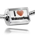 Neonblond Charm I Love wakesurfing 925 Sterling Silver Bead