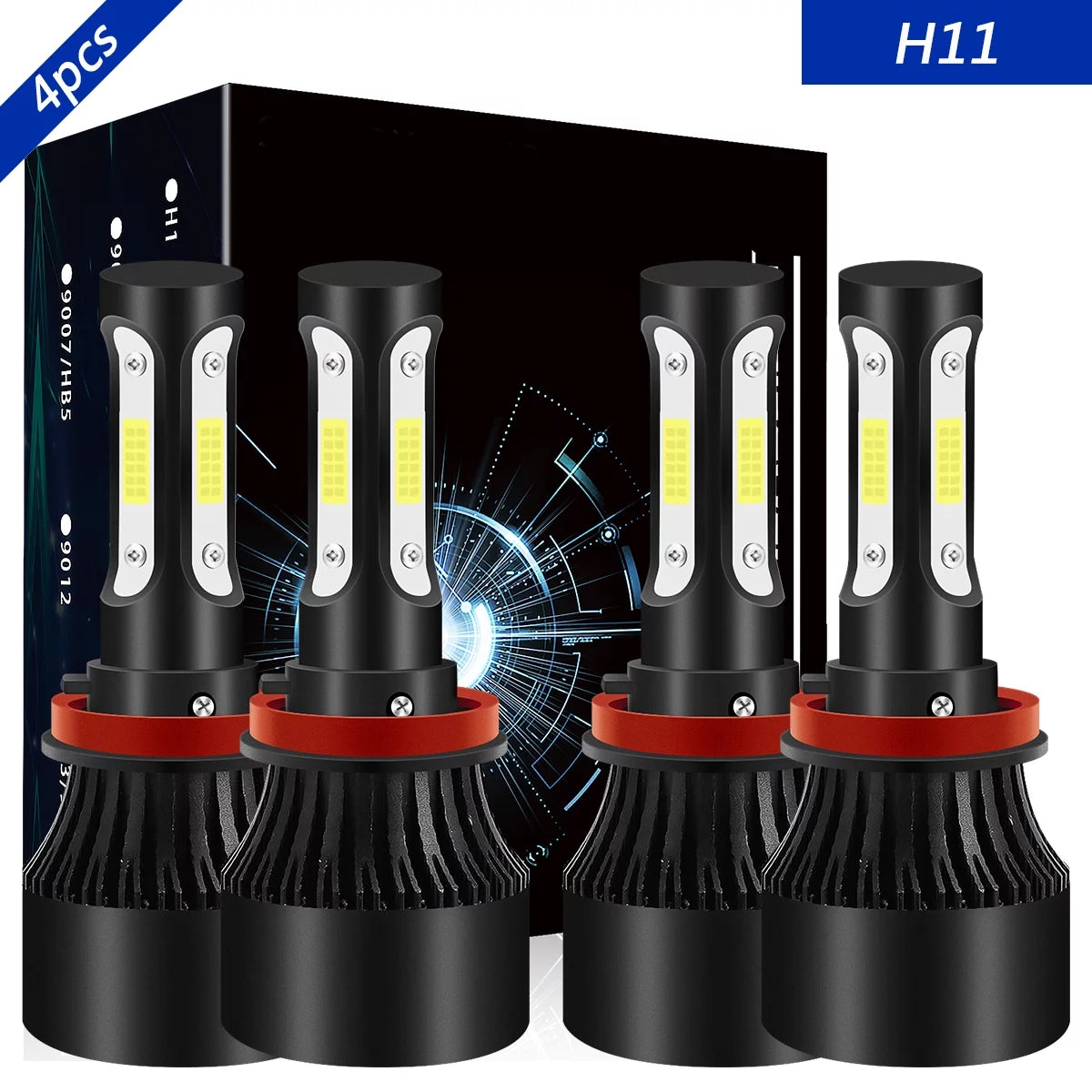 4pcs H11 High/Low Beam for Buick LaCrosse 2005-2013 LED Headlight Bulbs 6000K White