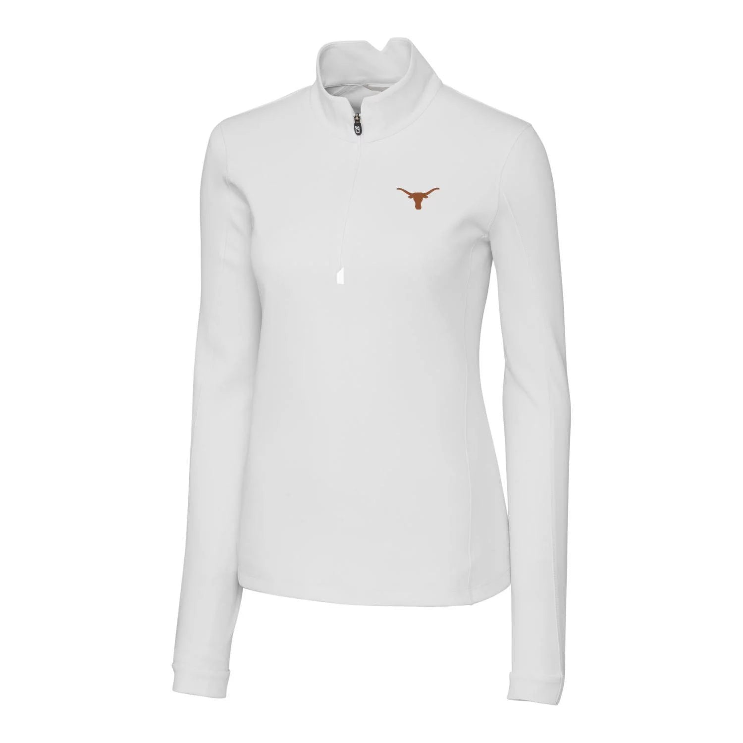 Women's Cutter & Buck White Texas Longhorns Traverse Half-Zip Pullover Jacket