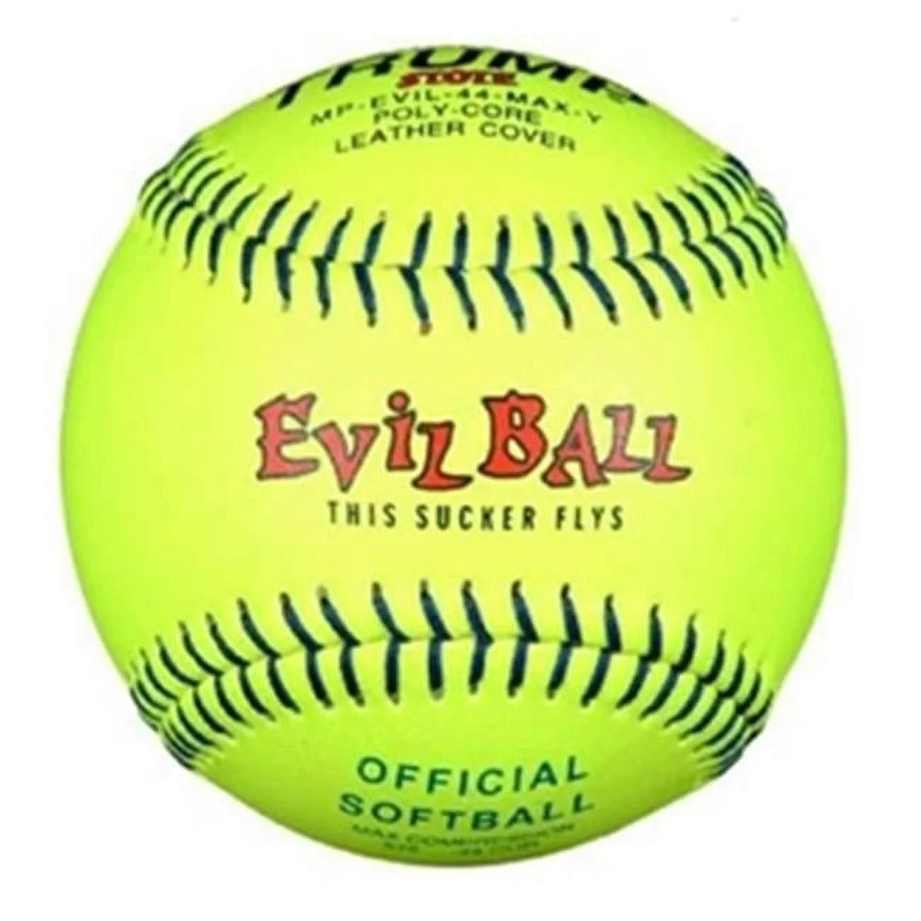 Evil Sports  Trump MP-EVIL-44-MAX-Y 12 in. 44-525 Plus Yellow Leather Cover Official Softball