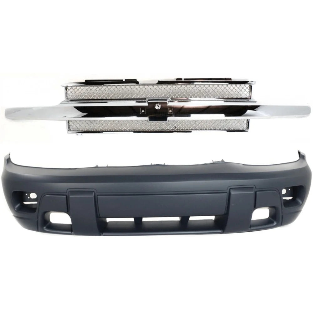 Set of 2 Grille Grill For 2002-2005 Chevrolet Trailblazer Sport Utility Pair