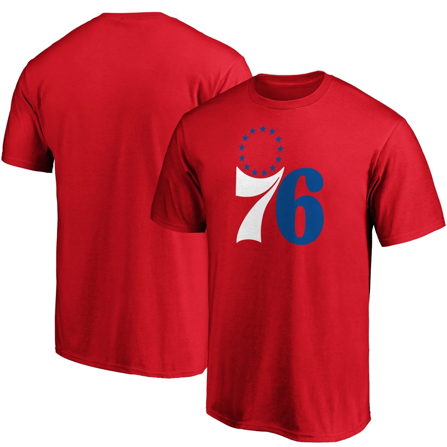 Men's Fanatics Branded Red Philadelphia 76ers Primary Team Logo T-Shirt